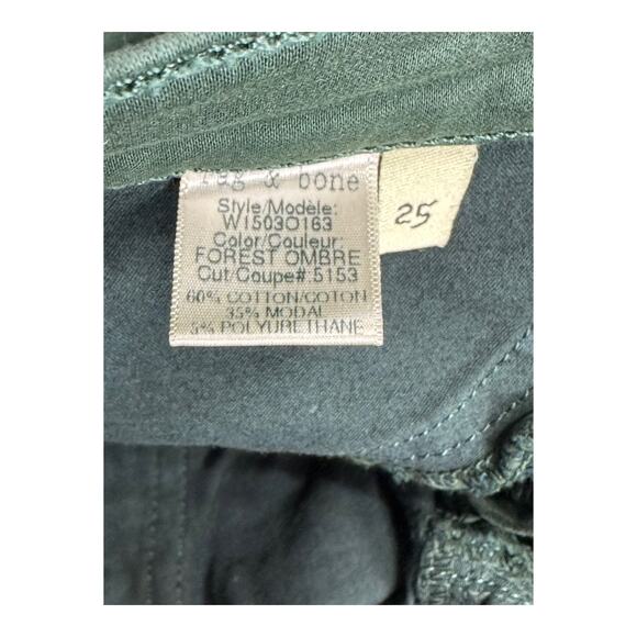 Rag & Bone Jeans Women 25 Legging Jegging Forest Green Ombre Skinny Cotton Modal - Picture 7 of 8